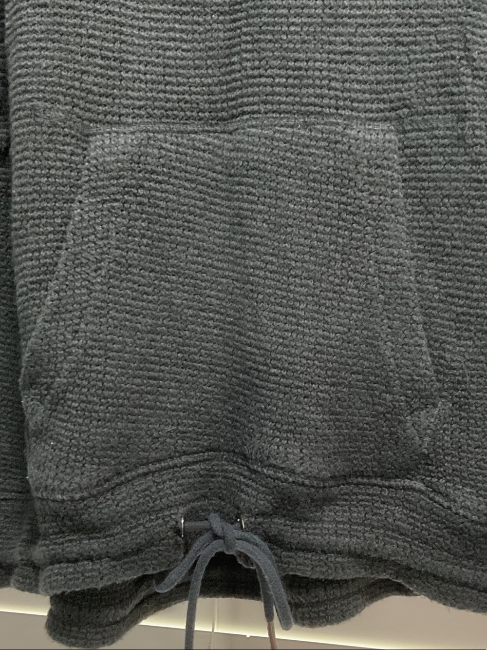 Women's Black Cowl Neck Knit Sweater with Kangaroo Pocket - Picture 4 of 4